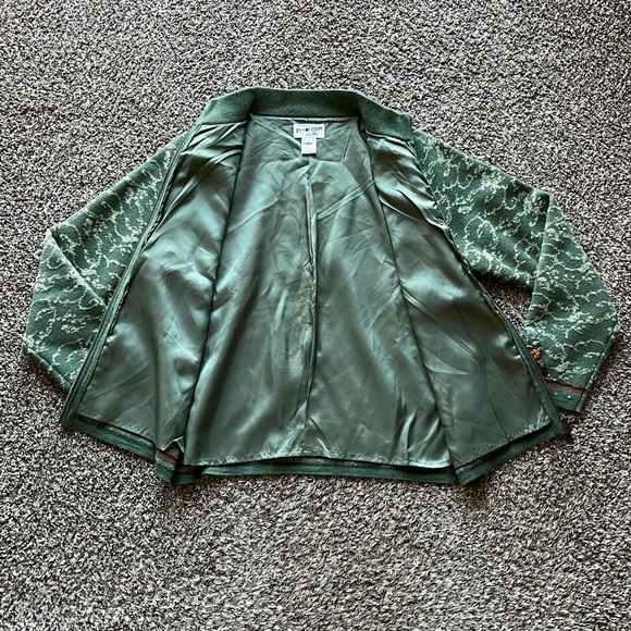 Pendleton Jacket Womens Large Green Fall Embroidered Full Zip Lined Wool Blend - Picture 3 of 7